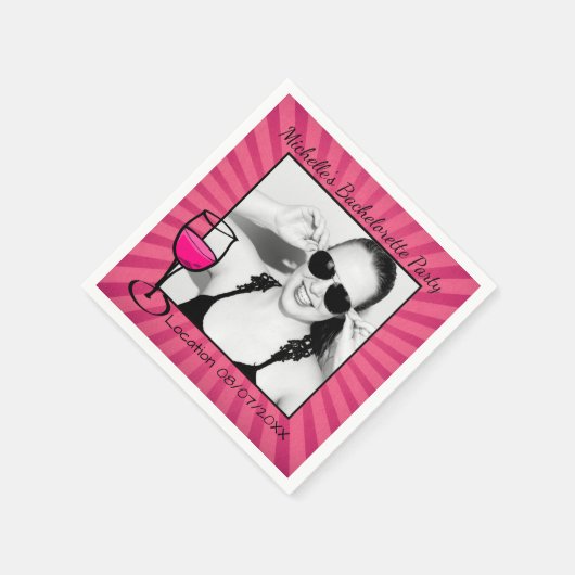 Personalisierte Bachelorette-Rahmen Serviette (Ecke)