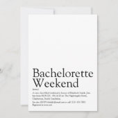 Personalisierte Bachelorette Wochenende Einladung (Vorderseite)
