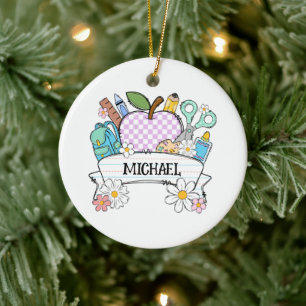 Personalisierte Back-to-School-Lieferungen mit App Keramik Ornament