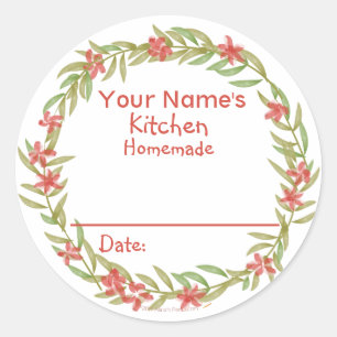 Personalisierte Backen-Aufkleberroter Watercolor Runder Aufkleber