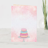Personalisierte Bäckerei Happy Birthday Pink Glitz Karte (Rückseite)