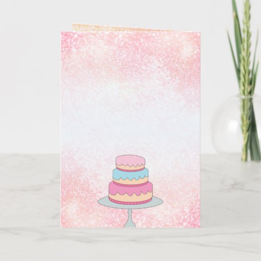 Personalisierte Bäckerei Happy Birthday Pink Glitz Karte (Rückseite)