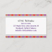 Personalisierte Bäckerei | Niedliche Molkenkuchen Visitenkarte (Rückseite)