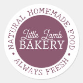 Personalisierte Bäckerei Sticker Lila, hausgemacht (Vorderseite)