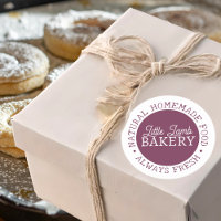 Personalisierte Bäckerei Sticker Lila, hausgemacht