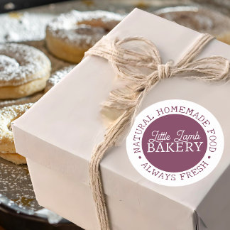 Personalisierte Bäckerei Sticker Lila, hausgemacht