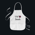 Personalisierte Backform Schürze für Kinder<br><div class="desc">Schürze zum personalisierten Kochen / Backen für Kinder | Weiß. Kleine,  rosa Blume Schürze mit individuelle Name für kleinen Koch. Niedliche Designs für Jungen und Mädchen. Spaß Geschenkidee für Geburtstagsparty.</div>