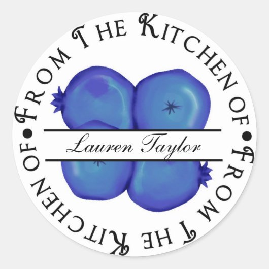 Personalisierte Backhaftgeräte - Blueberries Runder Aufkleber (Vorderseite)