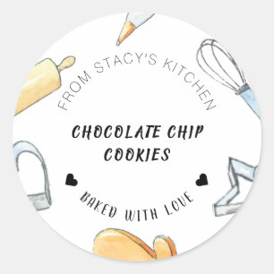 Personalisierte Backhilfsmittel Runder Aufkleber