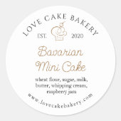 Personalisierte Backwaren Runder Aufkleber (Vorderseite)