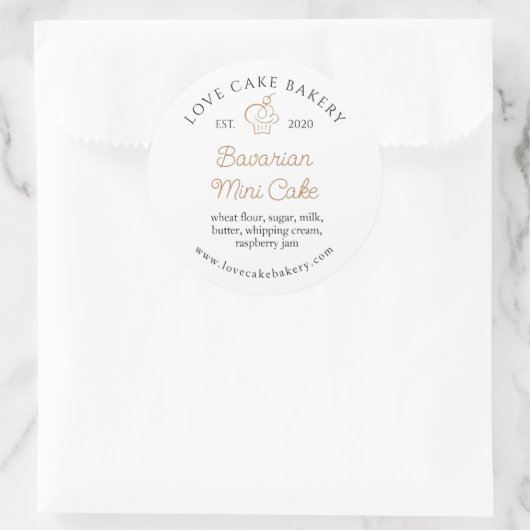 Personalisierte Backwaren Runder Aufkleber (Tasche)