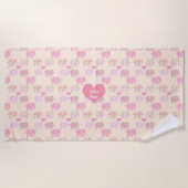 Personalisierte Badetücher Baby Girl Elefanten Pin Strandtuch (Vorderseite)