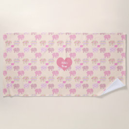 Personalisierte Badetücher Baby Girl Elefanten Pin Strandtuch