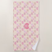 Personalisierte Badetücher Baby Girl Elefanten Pin Strandtuch (Vorderseite)
