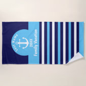 Personalisierte Badetücher - blauer Seeanker Strandtuch (Vorderseite)