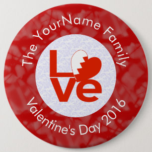 Personalisierte Bahrainische Rote LOVE-Flagge Button