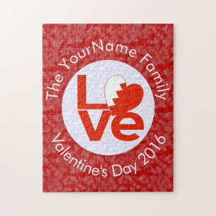 Personalisierte Bahrainische Rote LOVE-Flagge Puzzle