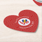 Personalisierte Bajan-Rote-LOVE-Flagge Untersetzer (angewinkelt)