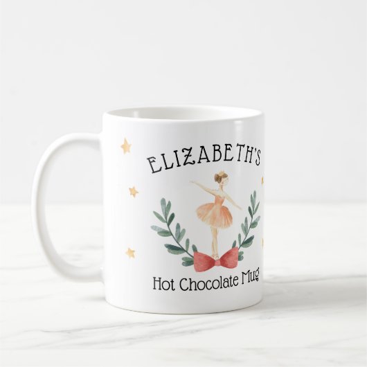 Personalisierte Ballerina Nutcracker Hot Kakao-Tas Kaffeetasse (Links)