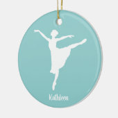 Personalisierte Ballerina-Silhouette Keramik Ornament (Links)