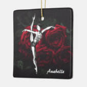 Personalisierte Ballerina und Rose Ballett Weihnac Keramikornament (Links)