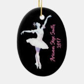 Personalisierte Ballerina-Verzierung, Geschenk für Keramikornament (Hinten)