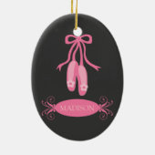 Personalisierte Ballerina-Weihnachtsverzierung Keramik Ornament (Hinten)