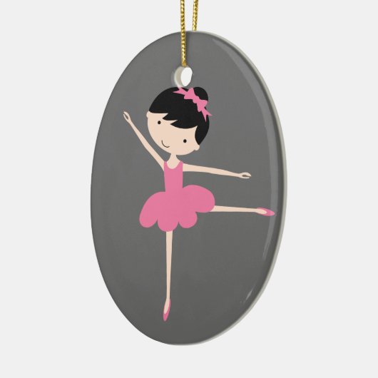 Personalisierte Ballerina-Weihnachtsverzierung Keramikornament (Links)