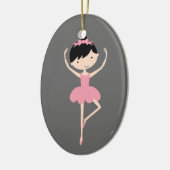Personalisierte Ballerina-Weihnachtsverzierung Keramikornament (Links)