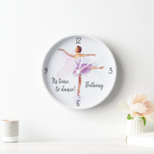 Personalisierte Ballerina "Zeit zu tanzen" (plus Uhr