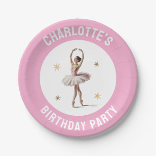 Personalisierte Ballet-Ballerina-Geburtstagsfeier Pappteller