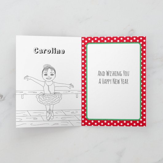 Personalisierte Ballet Slipper Weihnachtskarte Karte (Innenseite)