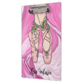 Personalisierte Ballet Slippers Rosa und Weiß Marm Klemmbrett (Links)