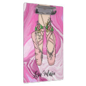 Personalisierte Ballet Slippers Rosa und Weiß Marm Klemmbrett (Rechts)