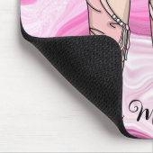 Personalisierte Ballet Slippers Rosa und Weiß Marm Mousepad (Ecke)