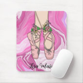 Personalisierte Ballet Slippers Rosa und Weiß Marm Mousepad (Mit Mouse)