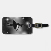 Personalisierte Ballett-Silhouette Gepäckanhänger (Vorderseite horizontal)