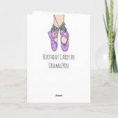 Personalisierte Ballett Slippers Ballerina Geburts Karte (Rückseite)