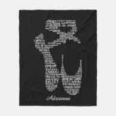 Personalisierte Ballettschuh-Typografie  Fleecedecke (Vorderseite)