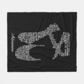 Personalisierte Ballettschuh-Typografie  Fleecedecke (Vorderseite (Horizontal))