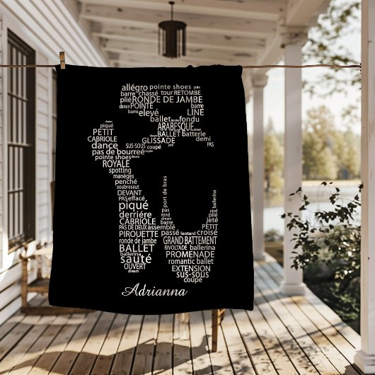Personalisierte Ballettschuh-Typografie  Fleecedecke