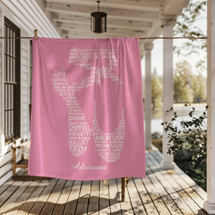 Personalisierte Ballettschuh-Typografie Fleecedecke