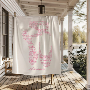 Personalisierte Ballettschuh-Typografie  Fleecedecke