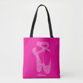 Personalisierte Ballettschuh-Typografie  Tasche (Vorderseite)