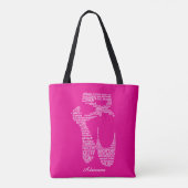Personalisierte Ballettschuh-Typografie  Tasche (Rückseite)