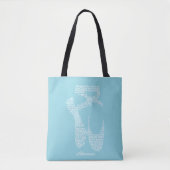 Personalisierte Ballettschuh-Typografie Tasche (Vorderseite)