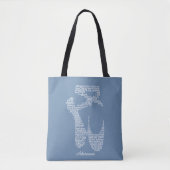Personalisierte Ballettschuh-Typografie  Tasche (Vorderseite)