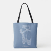 Personalisierte Ballettschuh-Typografie  Tasche (Rückseite)