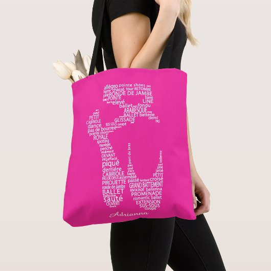 Personalisierte Ballettschuh-Typografie  Tasche