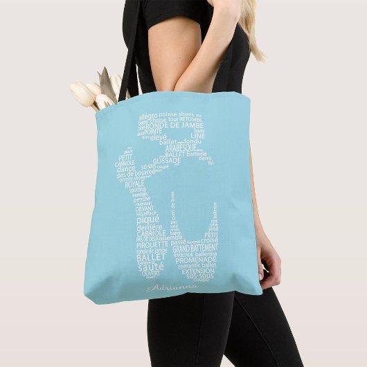 Personalisierte Ballettschuh-Typografie Tasche